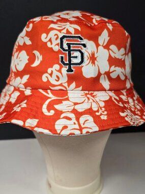 SF Giants x Macy's Orange/White Hibiscus Flower Bucket Hat